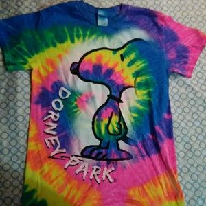 Dorney Park Snoopy Tie-Dye Shirt Small Women's